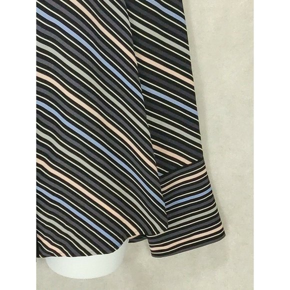 Anne Klein Womens Blouse L Milano Striped - Picture 4 of 11